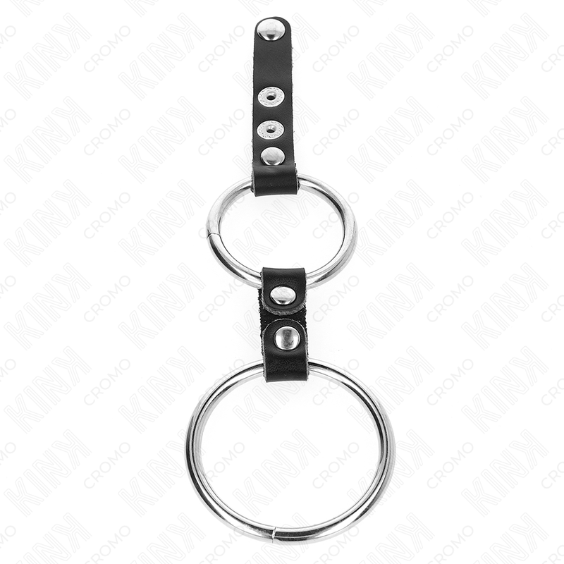 KINK - DOUBLE PENIS RING 3.8 CM TO 5 CM CONNECTED BY LEATHER 4 KINK - DOUBLE PENIS RING 3.8 CM TO 5 CM CONNECTED BY LEATHER - obrazek 4