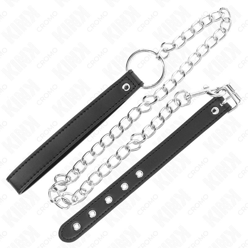 KINK - LEATHER PENIS RING 21.5 X 2 CM WITH 60 CM METAL CHAIN AND LEATHER STRAP 4 KINK - LEATHER PENIS RING 21.5 X 2 CM WITH 60 CM METAL CHAIN AND LEATHER STRAP - obrazek 4