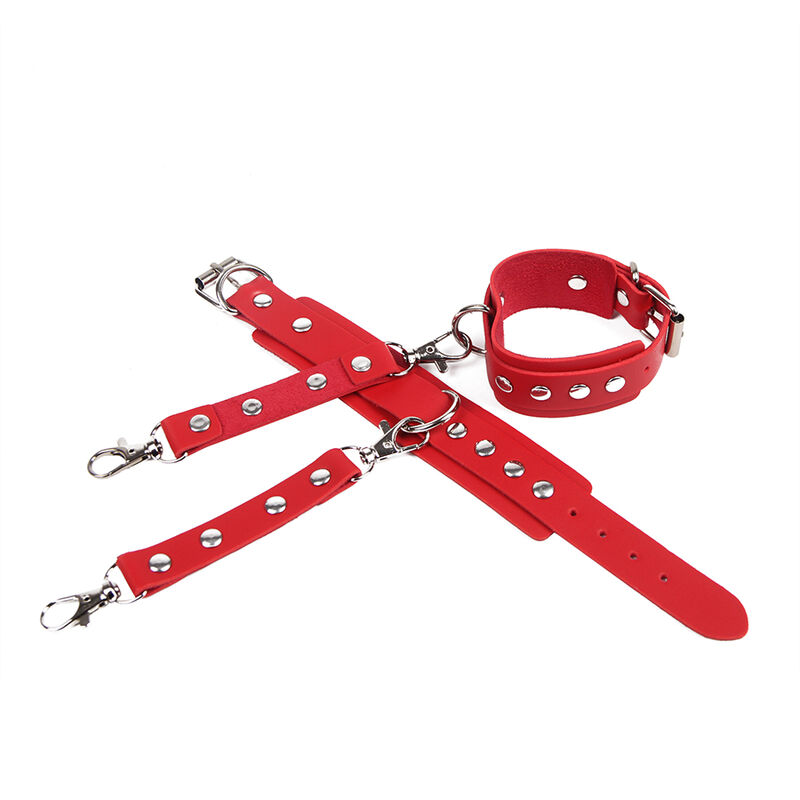SUBBLIME - 953706 HANDCUFFS WITH BONDAGE BELT RED ONE SIZE 5 SUBBLIME - 953706 HANDCUFFS WITH BONDAGE BELT RED ONE SIZE - obrazek 5