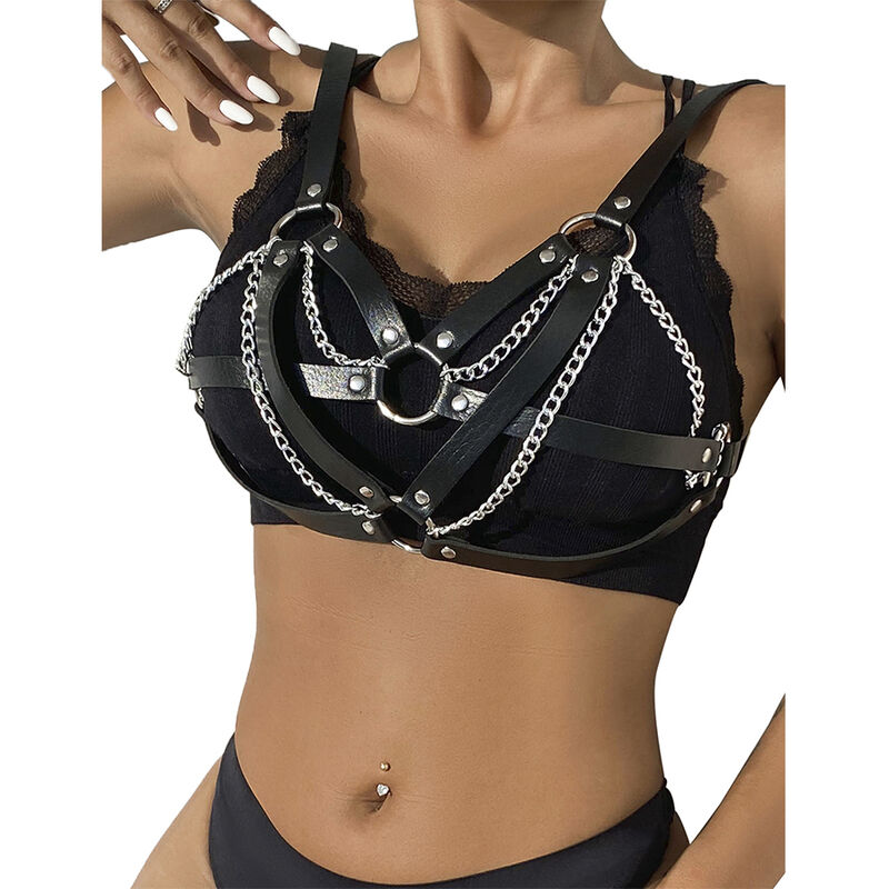 SUBBLIME - 953713 PUNK BONDAGE BELT METAL BUCKLE BLACK ONE SIZE 2 SUBBLIME - 953713 PUNK BONDAGE BELT METAL BUCKLE BLACK ONE SIZE - obrazek 2