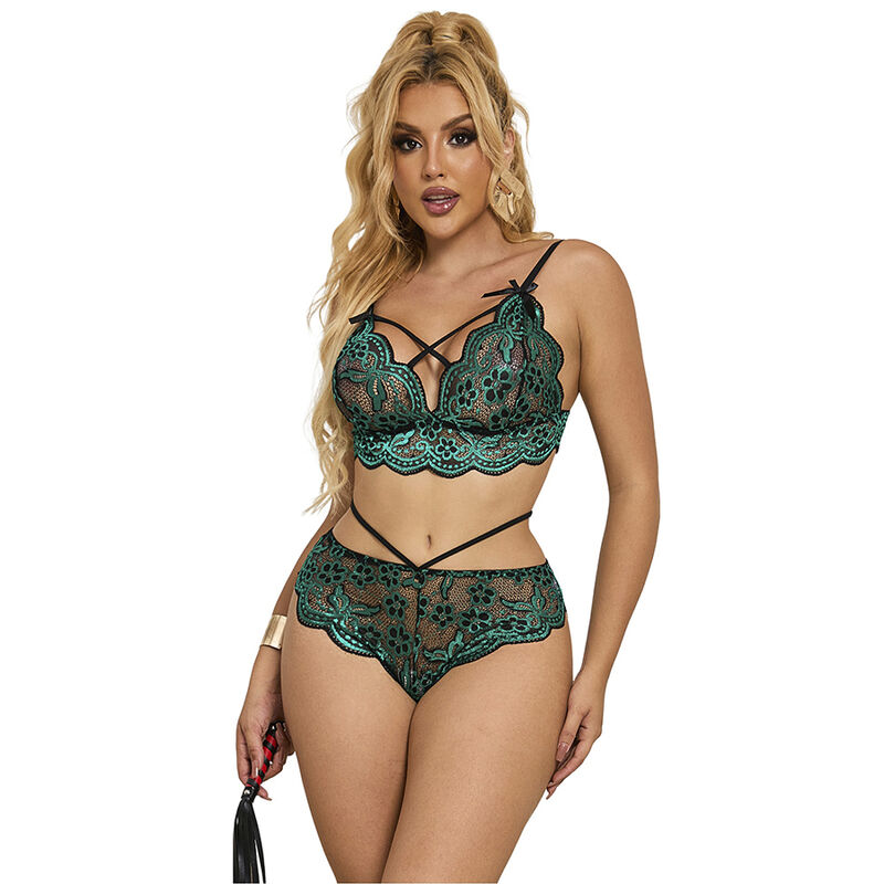 SUBBLIME - 954093 BRA + PANTIES LACE GREEN L/XL 4 SUBBLIME - 954093 BRA + PANTIES LACE GREEN L/XL - obrazek 4