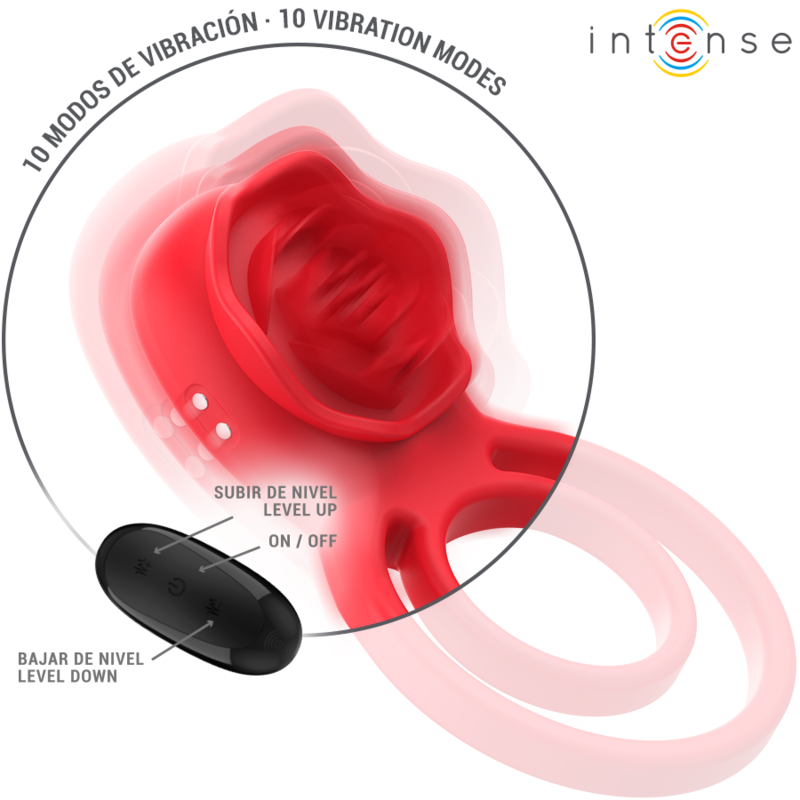 INTENSE - GAIL STIMULATOR ROSE 10 VIBRATIONS RED REMOTE CONTROL 2 INTENSE - GAIL STIMULATOR ROSE 10 VIBRATIONS RED REMOTE CONTROL - obrazek 2