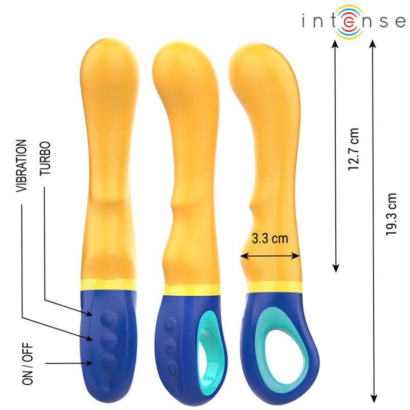 INTENSE - SHAGGY G-SPOT VIBRATOR YELLOW 2 INTENSE - SHAGGY G-SPOT VIBRATOR YELLOW - obrazek 2