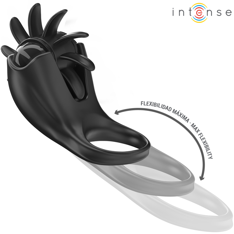 INTENSE - MABEL VIBRATING RING 10 VIBRATIONS WITH CLITORIS STIMULATOR BLACK 4 INTENSE - MABEL VIBRATING RING 10 VIBRATIONS WITH CLITORIS STIMULATOR BLACK - obrazek 4