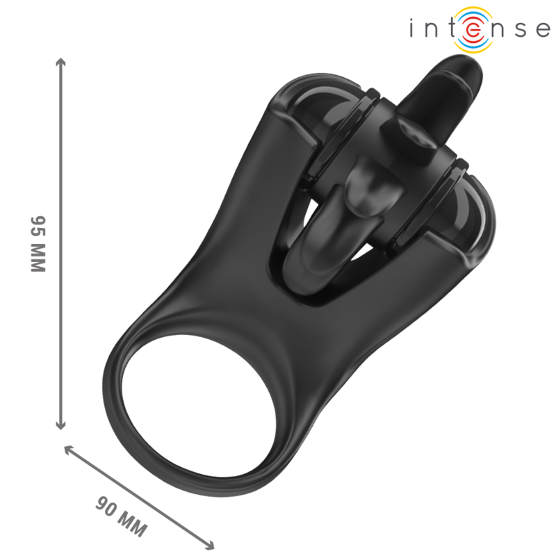 INTENSE - MABEL VIBRATING RING 10 VIBRATIONS WITH CLITORIS STIMULATOR BLACK 5 INTENSE - MABEL VIBRATING RING 10 VIBRATIONS WITH CLITORIS STIMULATOR BLACK - obrazek 5