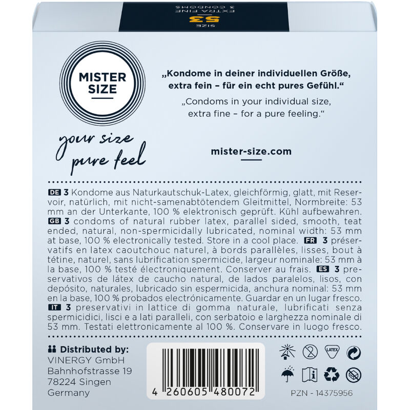 MISTER SIZE - CONDOM SIZE M 53 MM (3 UNITS) 3 MISTER SIZE - CONDOM SIZE M 53 MM (3 UNITS) - obrazek 3