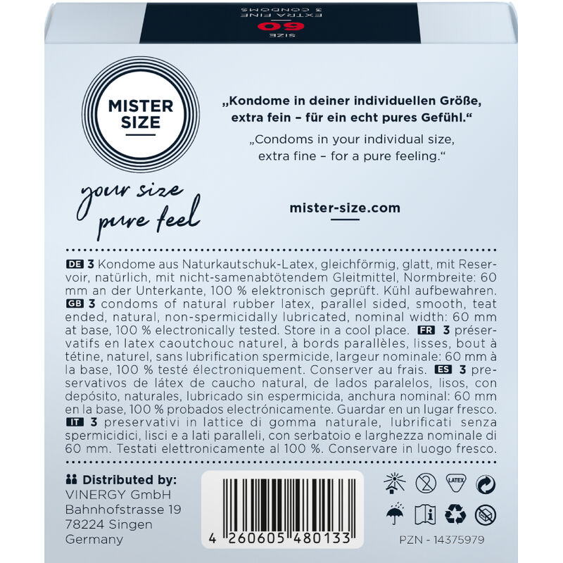 MISTER SIZE - CONDOM SIZE XL 60 MM (3 UNITS) 3 MISTER SIZE - CONDOM SIZE XL 60 MM (3 UNITS) - obrazek 3
