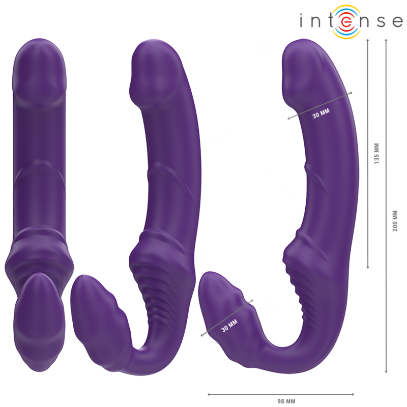 INTENSE - JILL DOUBLE VIBRATOR 20 CM PURPLE REMOTE CONTROL 2 INTENSE - JILL DOUBLE VIBRATOR 20 CM PURPLE REMOTE CONTROL - obrazek 2