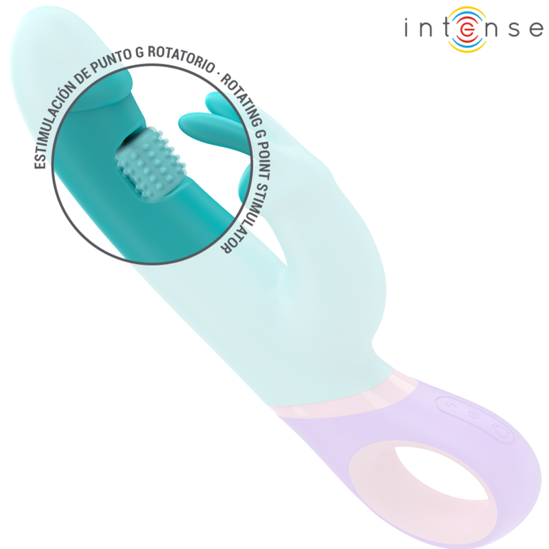 INTENSE - MONICA RABBIT VIBRATOR WITH ROTATING G-SPOT STIMULATOR BLUE 4 INTENSE - MONICA RABBIT VIBRATOR WITH ROTATING G-SPOT STIMULATOR BLUE - obrazek 4