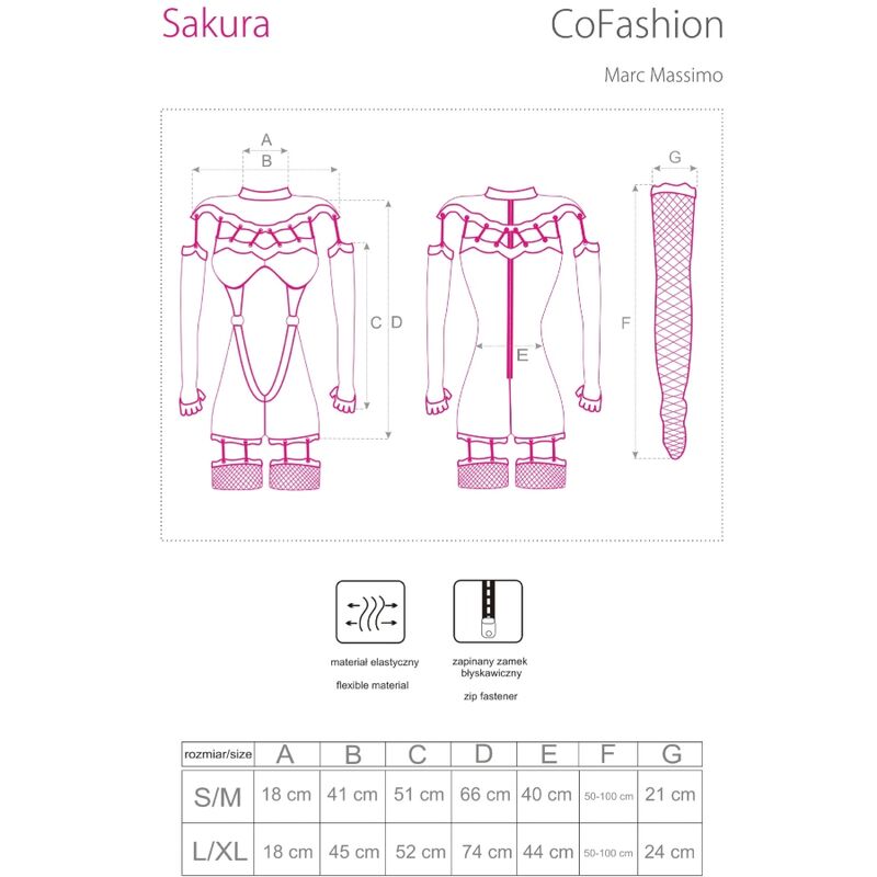 LIVCO CORSETTI FASHION - SAKURA CF 90357 JUMPSUIT + LONG GLOVES + GARTER BELT BLACK L/XL 4 LIVCO CORSETTI FASHION - SAKURA CF 90357 JUMPSUIT + LONG GLOVES + GARTER BELT BLACK L/XL - obrazek 4