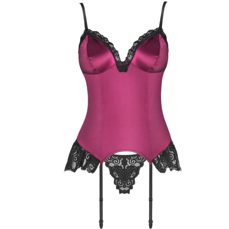 LIVCO CORSETTI FASHION - AGRAFENA CF 90436 CORSET + THONG BURGUNDY L/XL 4 LIVCO CORSETTI FASHION - AGRAFENA CF 90436 CORSET + THONG BURGUNDY L/XL - obrazek 4