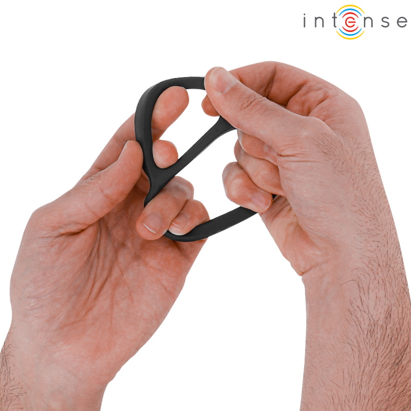 INTENSE - BOBBY DOUBLE SILICONE PENIS RING BLACK 4 INTENSE - BOBBY DOUBLE SILICONE PENIS RING BLACK - obrazek 4