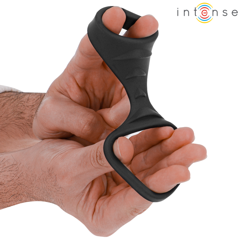 INTENSE - THEO DOUBLE SILICONE PENIS RING BLACK MODEL 3 4 INTENSE - THEO DOUBLE SILICONE PENIS RING BLACK MODEL 3 - obrazek 4