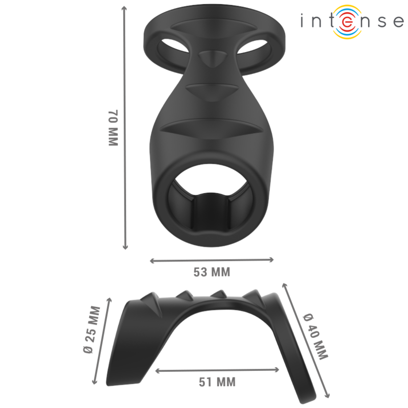 INTENSE - THEO DOUBLE SILICONE PENIS RING BLACK MODEL 3 3 INTENSE - THEO DOUBLE SILICONE PENIS RING BLACK MODEL 3 - obrazek 3