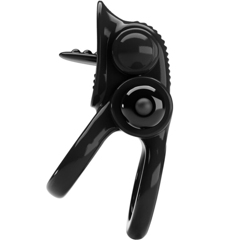 PRETTY LOVE - PASSIONATE RING DOUBLE VIBRATING RING + CLITORIS STIMULATOR BLACK 2 PRETTY LOVE - PASSIONATE RING DOUBLE VIBRATING RING + CLITORIS STIMULATOR BLACK - obrazek 2