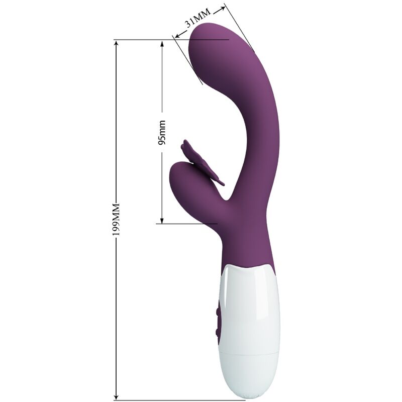 PRETTY LOVE - BUTTERFLY KISS RABBIT VIBRATOR G-SPOT STIMULATOR PURPLE 3 PRETTY LOVE - BUTTERFLY KISS RABBIT VIBRATOR G-SPOT STIMULATOR PURPLE - obrazek 3