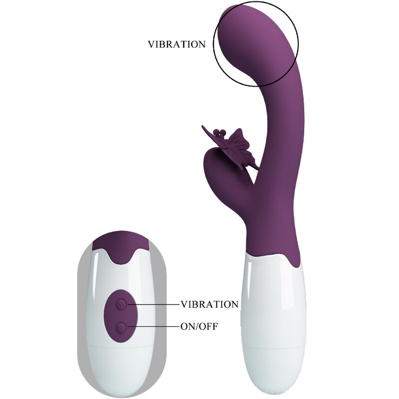 PRETTY LOVE - BUTTERFLY KISS RABBIT VIBRATOR G-SPOT STIMULATOR PURPLE 4 PRETTY LOVE - BUTTERFLY KISS RABBIT VIBRATOR G-SPOT STIMULATOR PURPLE - obrazek 4