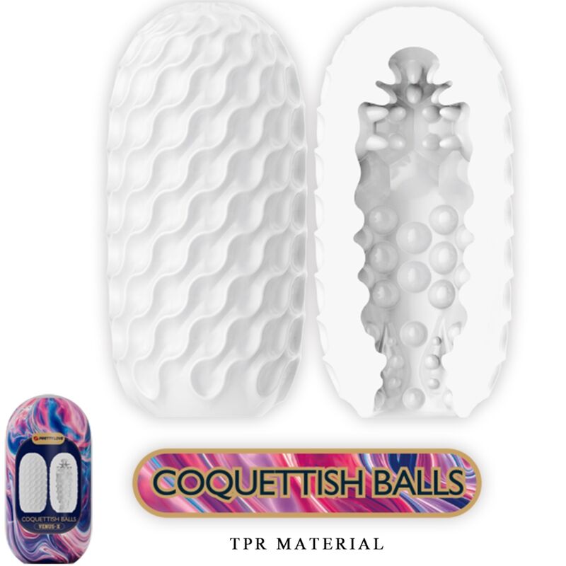 PRETTY LOVE - COQUETTISH BALLS SILICONE MALE MASTURBATOR WHITE 2 PRETTY LOVE - COQUETTISH BALLS SILICONE MALE MASTURBATOR WHITE - obrazek 2