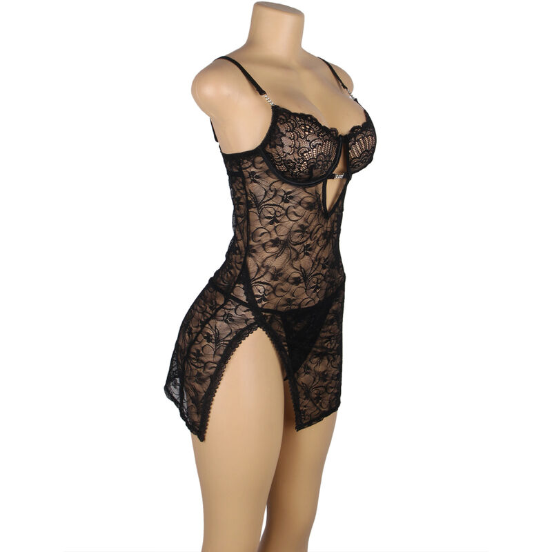 SUBBLIME - 954185 LACE BABYDOLL WITH ADJUSTABLE STRAPS BLACK S/M 4 SUBBLIME - 954185 LACE BABYDOLL WITH ADJUSTABLE STRAPS BLACK S/M - obrazek 4