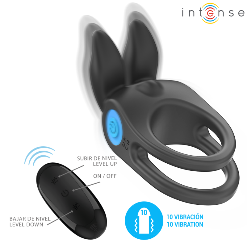 INTENSE - SAM VIBRATOR DOUBLE PENIS RING 10 VIBRATIONS BLACK 3 INTENSE - SAM VIBRATOR DOUBLE PENIS RING 10 VIBRATIONS BLACK - obrazek 3