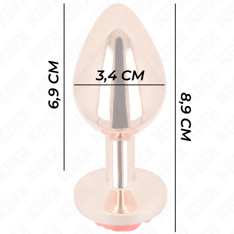KINK - PINK GOLD ANAL PLUG WITH RED ROSE M 4 KINK - PINK GOLD ANAL PLUG WITH RED ROSE M - obrazek 4