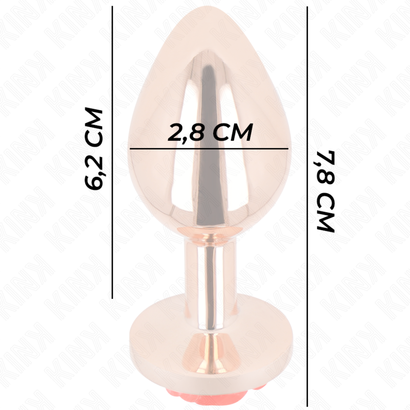 KINK - PINK GOLD ANAL PLUG WITH RED ROSE S 4 KINK - PINK GOLD ANAL PLUG WITH RED ROSE S - obrazek 4