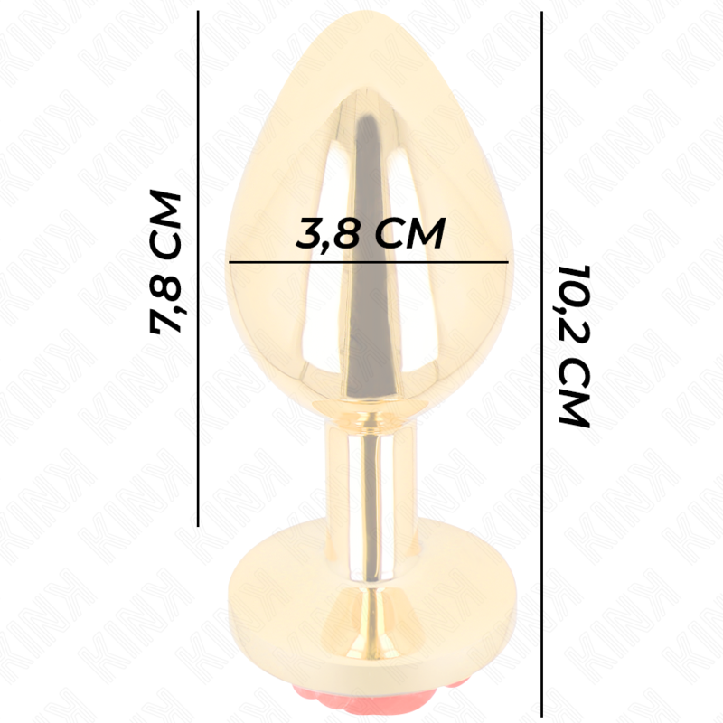 KINK - PLUG ANAL GOLD ROSE RED SIZE L 4 KINK - PLUG ANAL GOLD ROSE RED SIZE L - obrazek 4