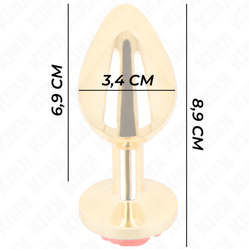 KINK - PLUG ANAL GOLD ROSE RED SIZE M 4 KINK - PLUG ANAL GOLD ROSE RED SIZE M - obrazek 4