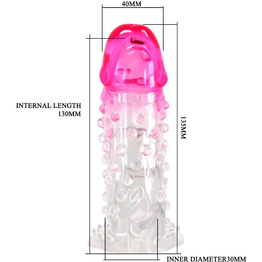 PRETTY LOVE - WILFORD REALISTIC ENLARGEMENT SHEATH WITH EMBOSSED PENIS PINK 5 PRETTY LOVE - WILFORD REALISTIC ENLARGEMENT SHEATH WITH EMBOSSED PENIS PINK - obrazek 5