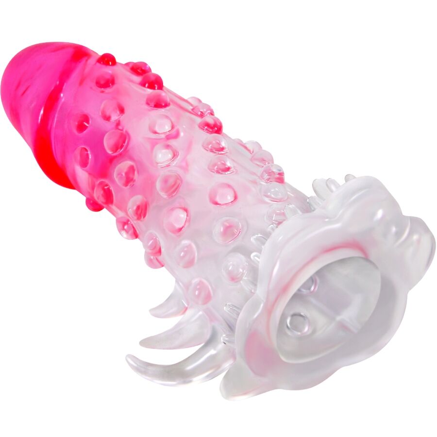 PRETTY LOVE - WILFORD REALISTIC ENLARGEMENT SHEATH WITH EMBOSSED PENIS PINK 2 PRETTY LOVE - WILFORD REALISTIC ENLARGEMENT SHEATH WITH EMBOSSED PENIS PINK - obrazek 2