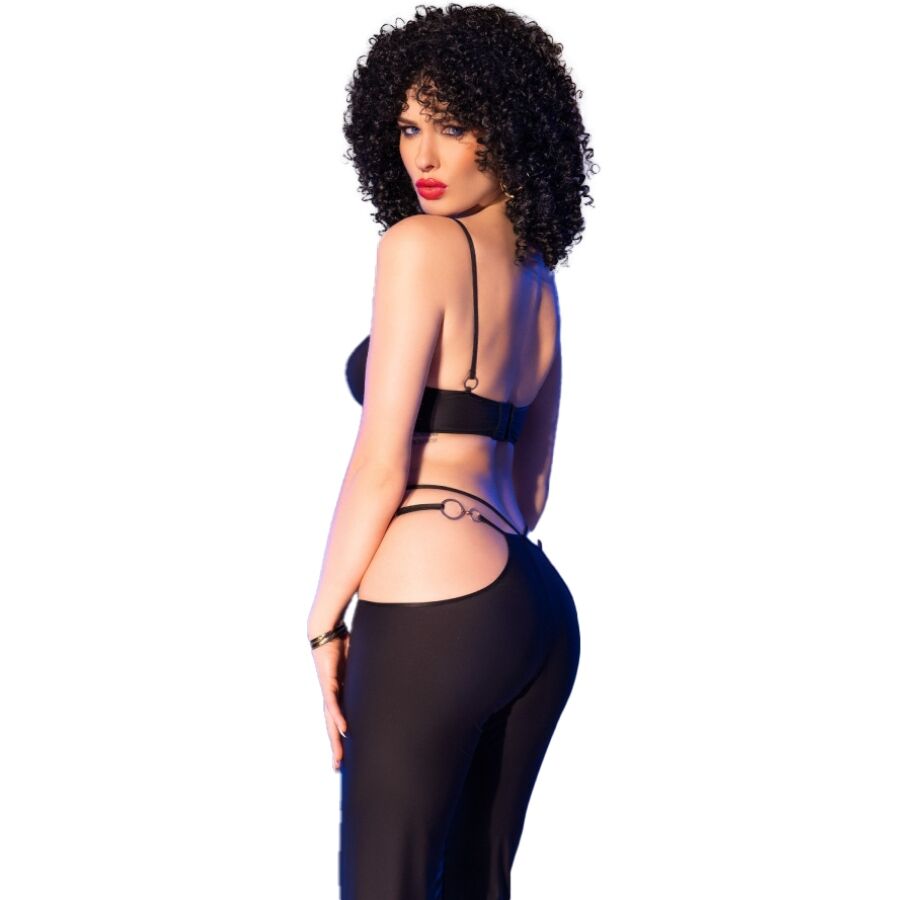 CHILIROSE - CR 4851 BLACK TOP AND LEGGINGS SET WITH GOLDEN ACCESSORIES S 2 CHILIROSE - CR 4851 BLACK TOP AND LEGGINGS SET WITH GOLDEN ACCESSORIES S - obrazek 2