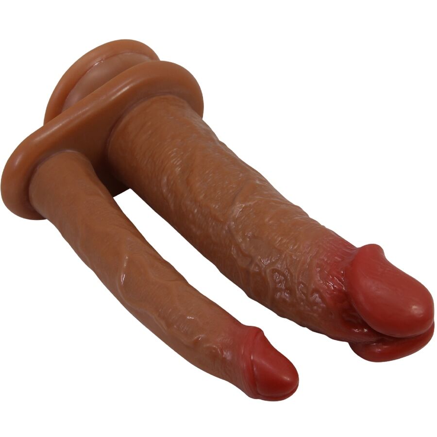 PRETTY LOVE - HULBERT DOUBLE REALISTIC DILDO WITH VIBRATION MULATO 3 PRETTY LOVE - HULBERT DOUBLE REALISTIC DILDO WITH VIBRATION MULATO - obrazek 3