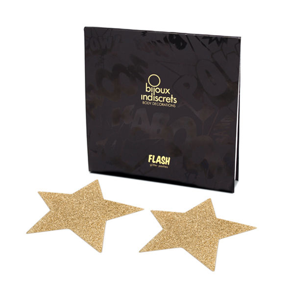 BIJOUX - INDISCRETS FLASH GOLDEN STAR NIPPLE COVERS 2 BIJOUX - INDISCRETS FLASH GOLDEN STAR NIPPLE COVERS - obrazek 2