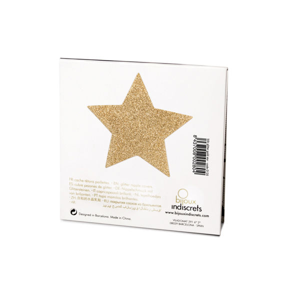 BIJOUX - INDISCRETS FLASH GOLDEN STAR NIPPLE COVERS 3 BIJOUX - INDISCRETS FLASH GOLDEN STAR NIPPLE COVERS - obrazek 3