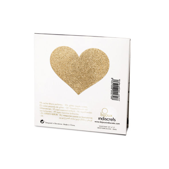 BIJOUX - INDISCRETS FLASH GOLDEN HEART NIPPLE COVERS 3 BIJOUX - INDISCRETS FLASH GOLDEN HEART NIPPLE COVERS - obrazek 3