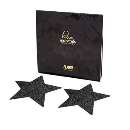BIJOUX - INDISCRETS FLASH BLACK STAR NIPPLE CAPS 2 BIJOUX - INDISCRETS FLASH BLACK STAR NIPPLE CAPS - obrazek 2