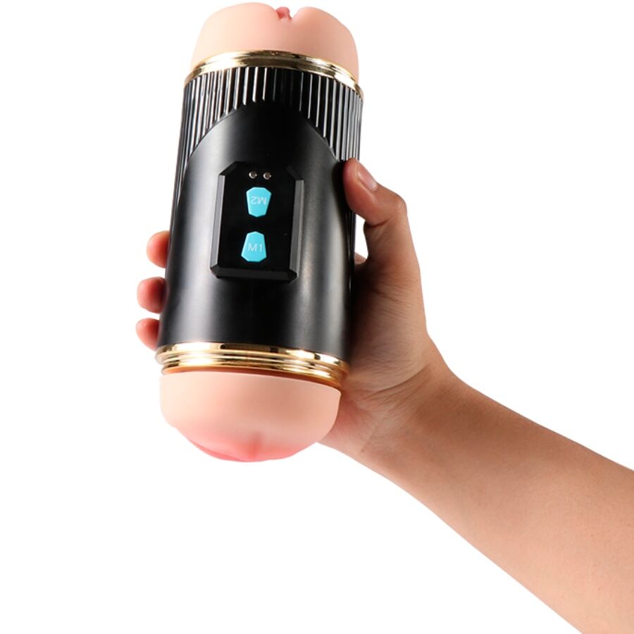 SHEQU - KAY DOUBLE MASTURBATOR WITH DUAL MOUTH AND VAGINA VIBRATION 5 SHEQU - KAY DOUBLE MASTURBATOR WITH DUAL MOUTH AND VAGINA VIBRATION - obrazek 5