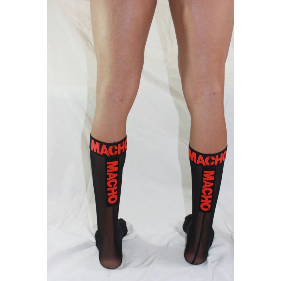 MACHO - THIN SOCKS ONE SIZE BLACK/RED 5 MACHO - THIN SOCKS ONE SIZE BLACK/RED - obrazek 5
