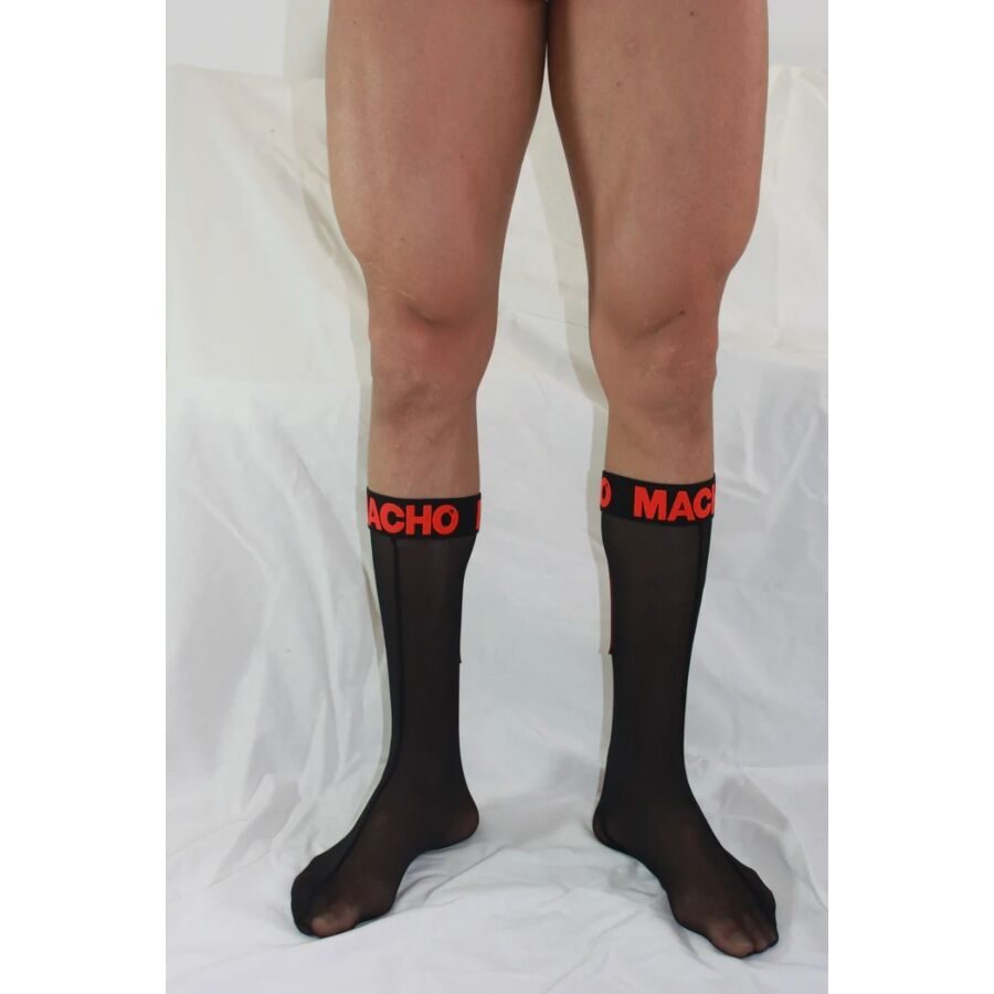 MACHO - THIN SOCKS ONE SIZE BLACK/RED 4 MACHO - THIN SOCKS ONE SIZE BLACK/RED - obrazek 4