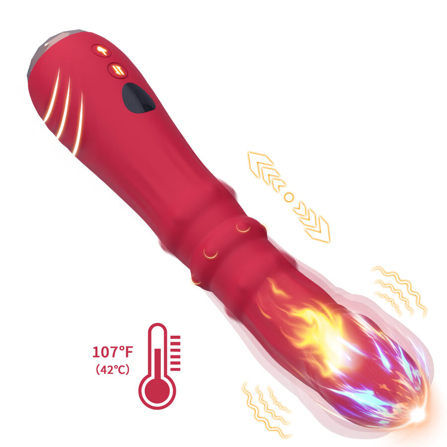 ARMONY - THERMO-ADJUSTABLE POINT A STIMULATOR VIBRATOR DILDO RED 2 ARMONY - THERMO-ADJUSTABLE POINT A STIMULATOR VIBRATOR DILDO RED - obrazek 2