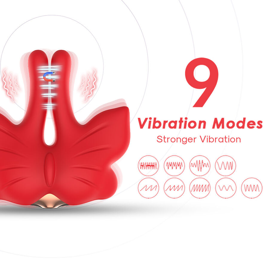 ARMONY - MAGNETIC NIPPLE CLAMPS WITH VIBRATION BUTTERFLY SHAPE RED 5 ARMONY - MAGNETIC NIPPLE CLAMPS WITH VIBRATION BUTTERFLY SHAPE RED - obrazek 5
