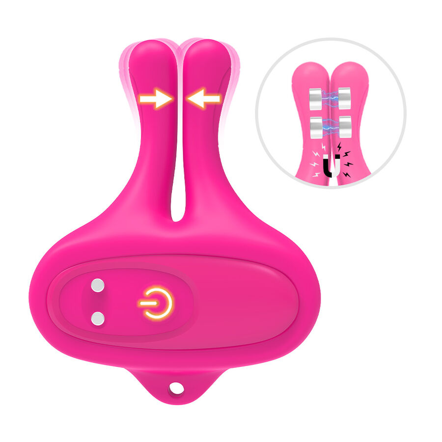 ARMONY - RABBIT SHAPE VIBRATION MAGNETIC NIPPLE CLAMPS PINK 5 ARMONY - RABBIT SHAPE VIBRATION MAGNETIC NIPPLE CLAMPS PINK - obrazek 5