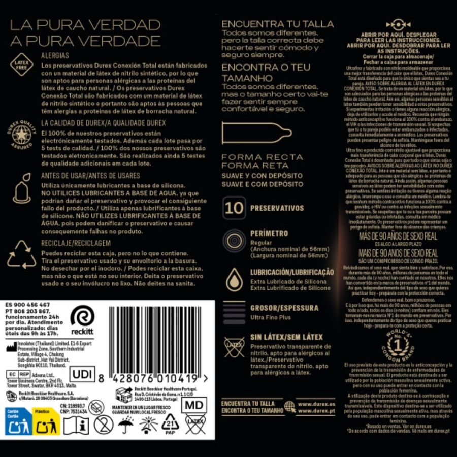 DUREX - TOTAL CONNECTION ULTRA FINE PLUS LATEX FREE 10 UNITS 4 DUREX - TOTAL CONNECTION ULTRA FINE PLUS LATEX FREE 10 UNITS - obrazek 4