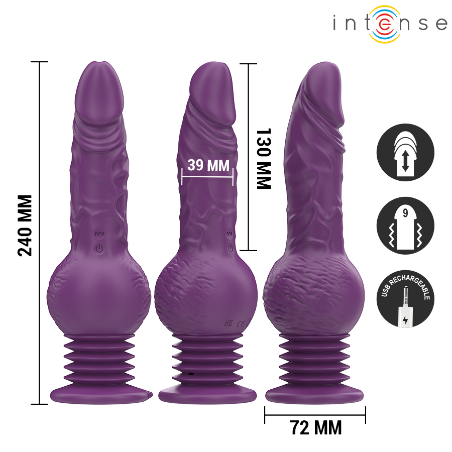 INTENSE - TATUM MULTIFUNCTION VIBRATOR WITH UP AND DOWN VIBRATION 24 CM PURPLE 3 INTENSE - TATUM MULTIFUNCTION VIBRATOR WITH UP AND DOWN VIBRATION 24 CM PURPLE - obrazek 3