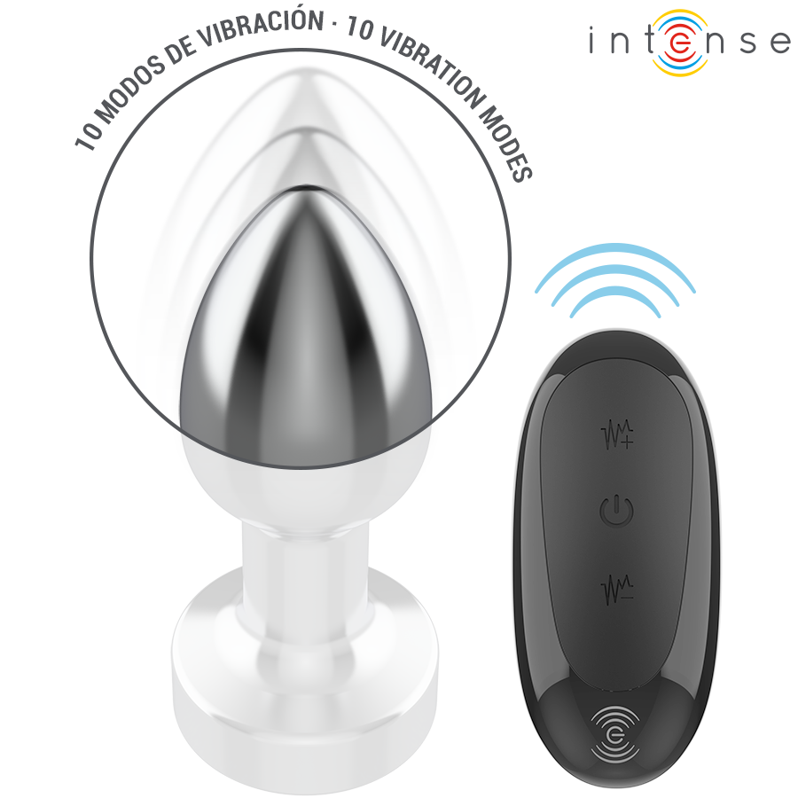 INTENSE - ANAL PLUG 10 VIBRATIONS METAL WITH REMOTE CONTROL S 4 INTENSE - ANAL PLUG 10 VIBRATIONS METAL WITH REMOTE CONTROL S - obrazek 4