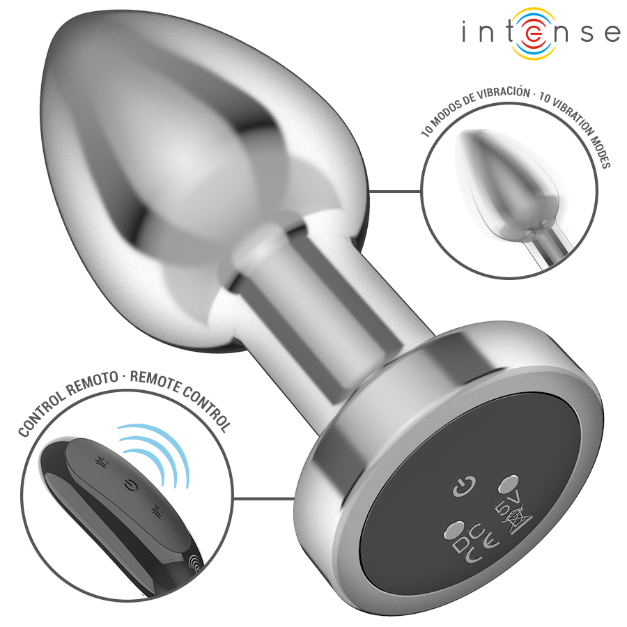 INTENSE - ANAL PLUG 10 VIBRATIONS METAL WITH REMOTE CONTROL M 3 INTENSE - ANAL PLUG 10 VIBRATIONS METAL WITH REMOTE CONTROL M - obrazek 3