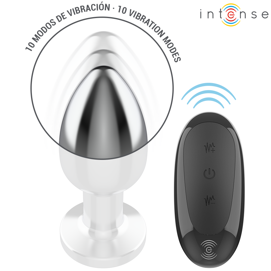 INTENSE - ANAL PLUG 10 VIBRATIONS METAL WITH REMOTE CONTROL L 4 INTENSE - ANAL PLUG 10 VIBRATIONS METAL WITH REMOTE CONTROL L - obrazek 4