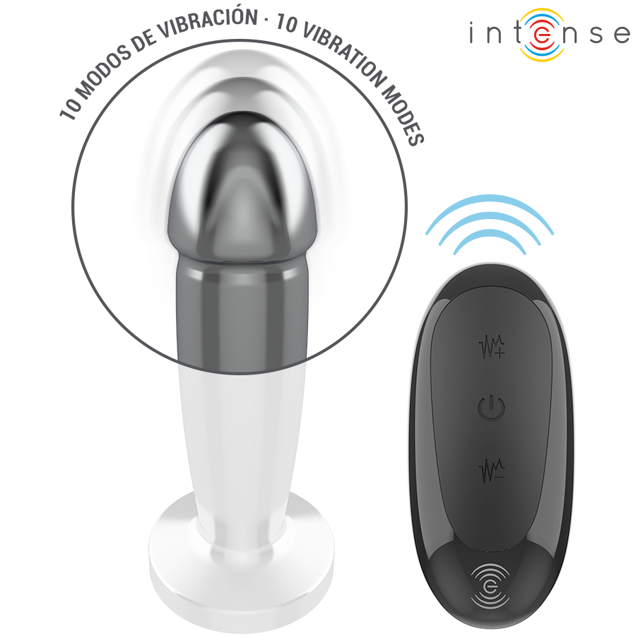 INTENSE - ANAL PLUG 10 VIBRATIONS METAL DILDO WITH REMOTE CONTROL S 4 INTENSE - ANAL PLUG 10 VIBRATIONS METAL DILDO WITH REMOTE CONTROL S - obrazek 4