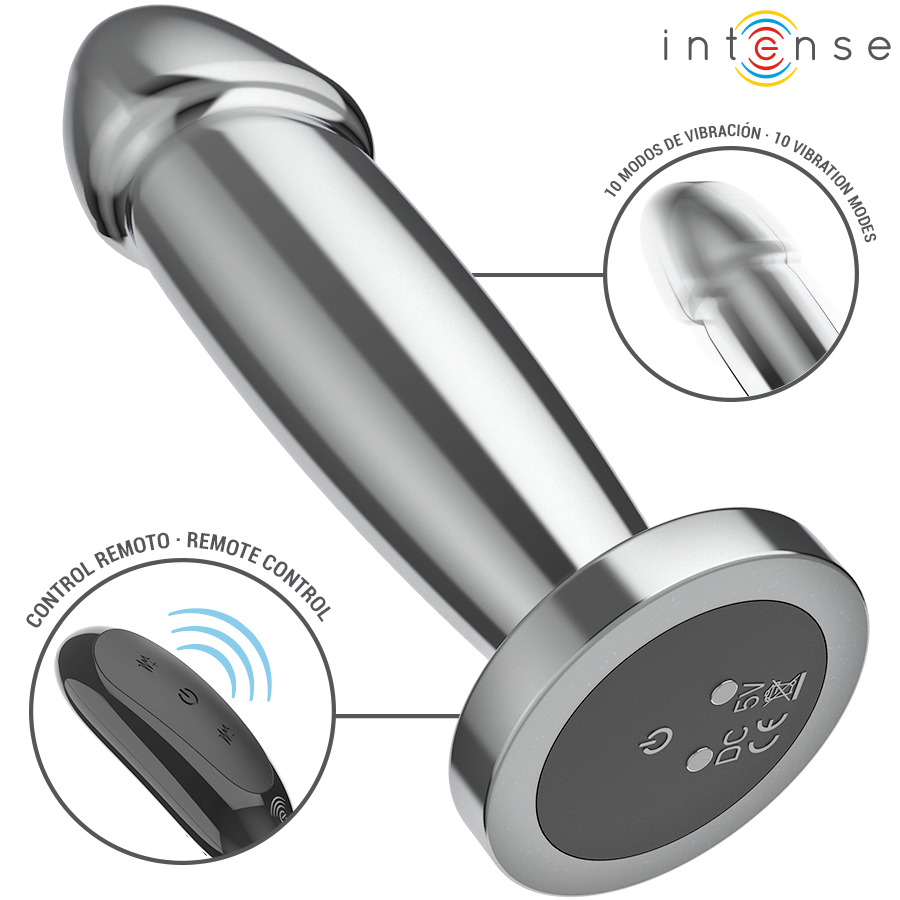 INTENSE - ANAL PLUG 10 VIBRATIONS METAL DILDO WITH REMOTE CONTROL S 3 INTENSE - ANAL PLUG 10 VIBRATIONS METAL DILDO WITH REMOTE CONTROL S - obrazek 3