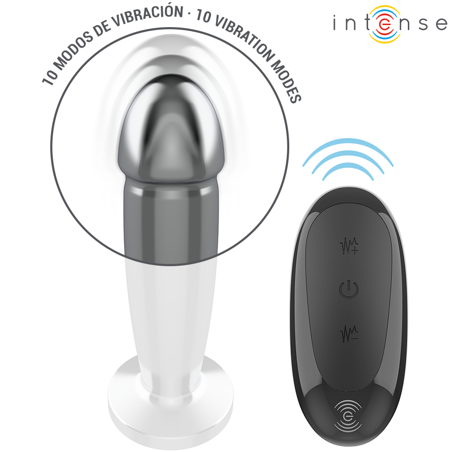INTENSE - ANAL PLUG 10 VIBRATIONS METAL DILDO WITH REMOTE CONTROL M 4 INTENSE - ANAL PLUG 10 VIBRATIONS METAL DILDO WITH REMOTE CONTROL M - obrazek 4